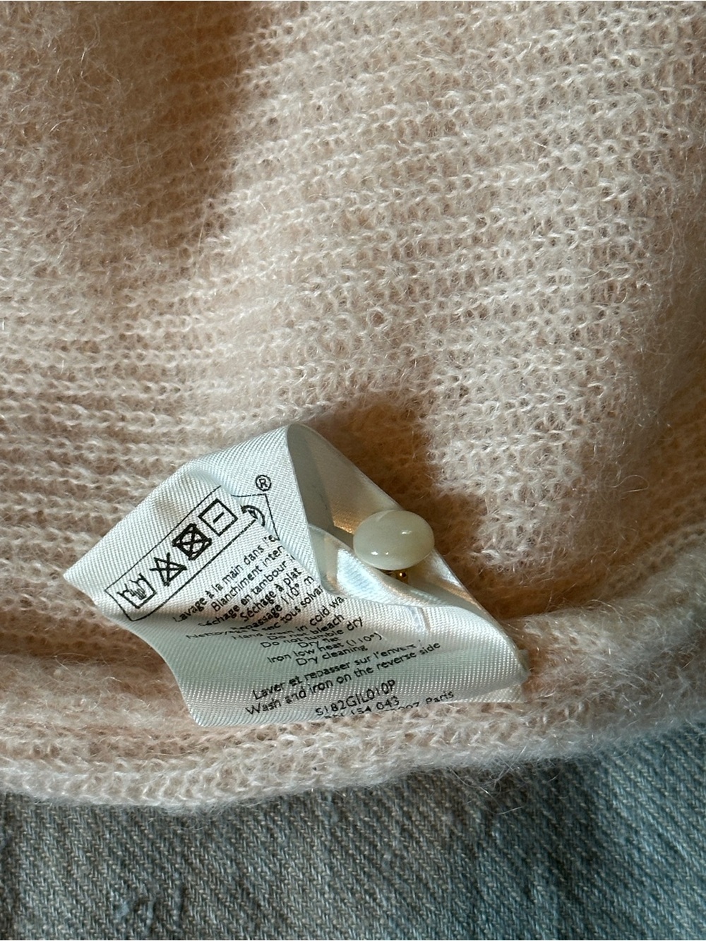 Sezane Gaspard Blush Pink Button-Front Cardigan - Picture 8 of 10